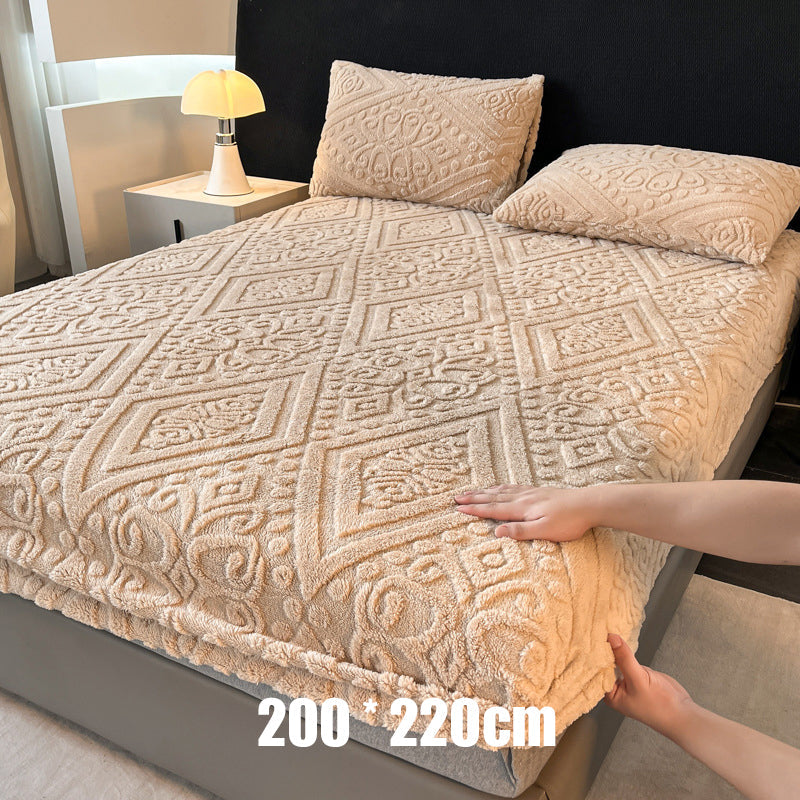 🛏️ 360° All-Around Stretch Plush Knit Fitted Sheet☁️– Soft, Snug & Easy to Put On, Cosy Comfort for Every Bed ✨