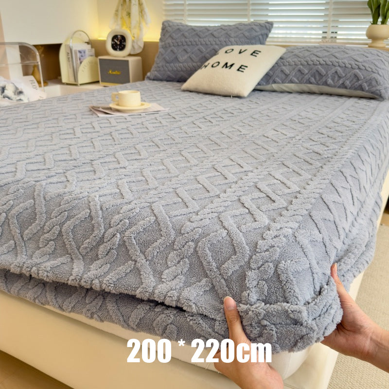 🛏️ 360° All-Around Stretch Plush Knit Fitted Sheet☁️– Soft, Snug & Easy to Put On, Cosy Comfort for Every Bed ✨