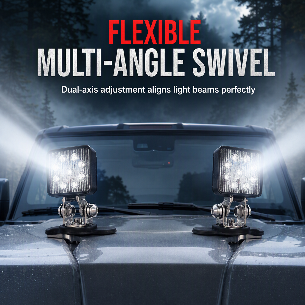 1 Pair Car Engine Hood LED Light Bar Mounting Brackets Clamp Holders for Work Lights Modification