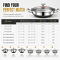 ⏳Limited-time 50% off💥 Thickened Stainless Steel Nonstick Stir Fry Pan with Lid Flat Bottom Cooking Wok with Dual Handles