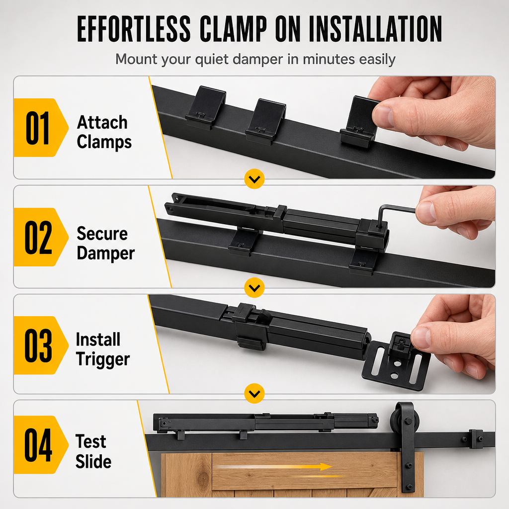 📢📢50% OFF !! ⏰Sliding Barn Door Soft Close Mechanism – No-Drill, Quiet Closing, Durable ✨