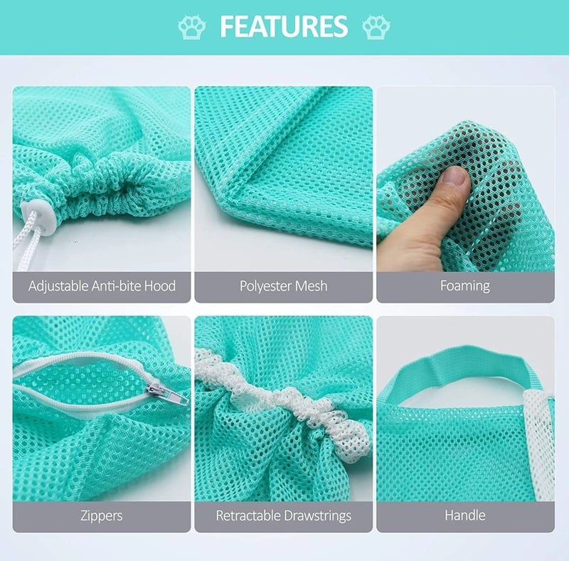 🐱 50% OFF! ✨ Multi-Functional Cat Grooming & Bathing Bag – Anti-Scratch Breathable Mesh Bag for Nail Trimming 🛁