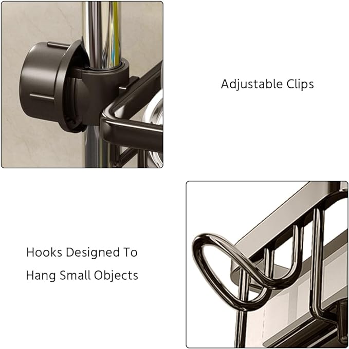 ⏳Time-Limited Special⏰Faucet Sponge Holder Rack – space aluminum, rustproof, fast-drying, no tools. Organize sink & bathroom instantly! 🛡️✅
