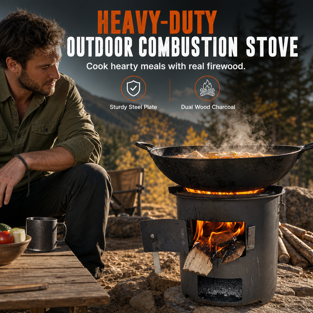 🔥 LIMITED-TIME 50% OFF! ⛺ Multifunctional Portable Wood & Charcoal Stove – Rust Resistant, Camping BBQ & Heating ✨
