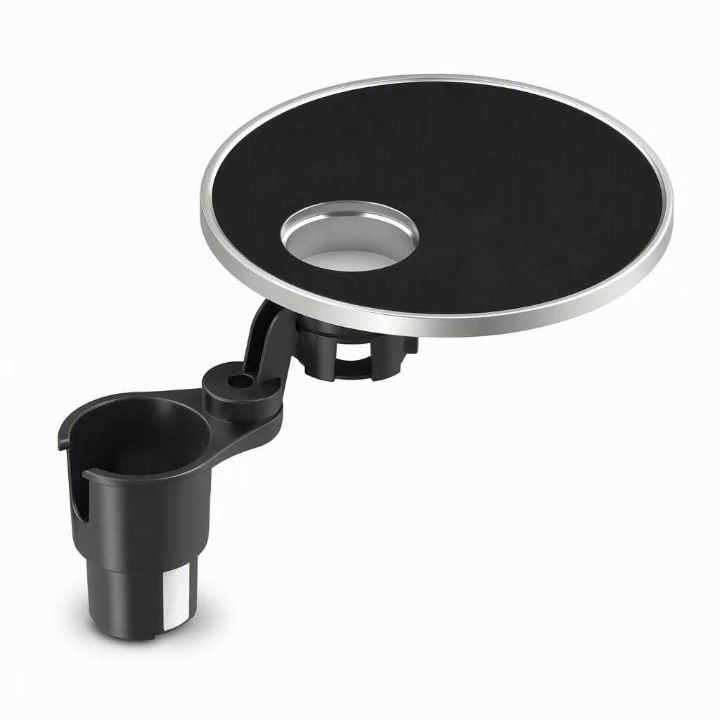 Multifunctional 360 Degree Rotating Car Cup Holder and Food Tray Table Non Slip Wear Resistant Extended Vehicle Dining Tray
