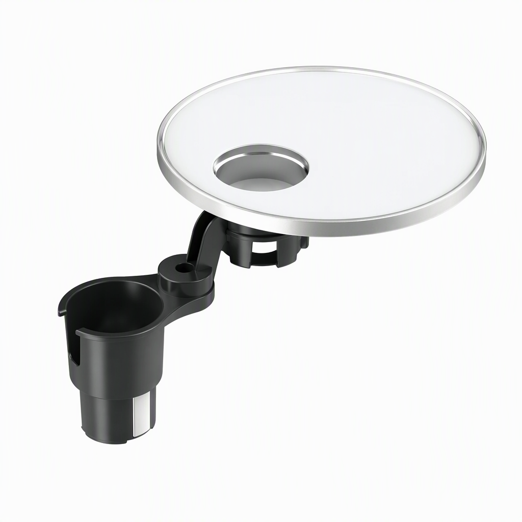 Multifunctional 360 Degree Rotating Car Cup Holder and Food Tray Table Non Slip Wear Resistant Extended Vehicle Dining Tray