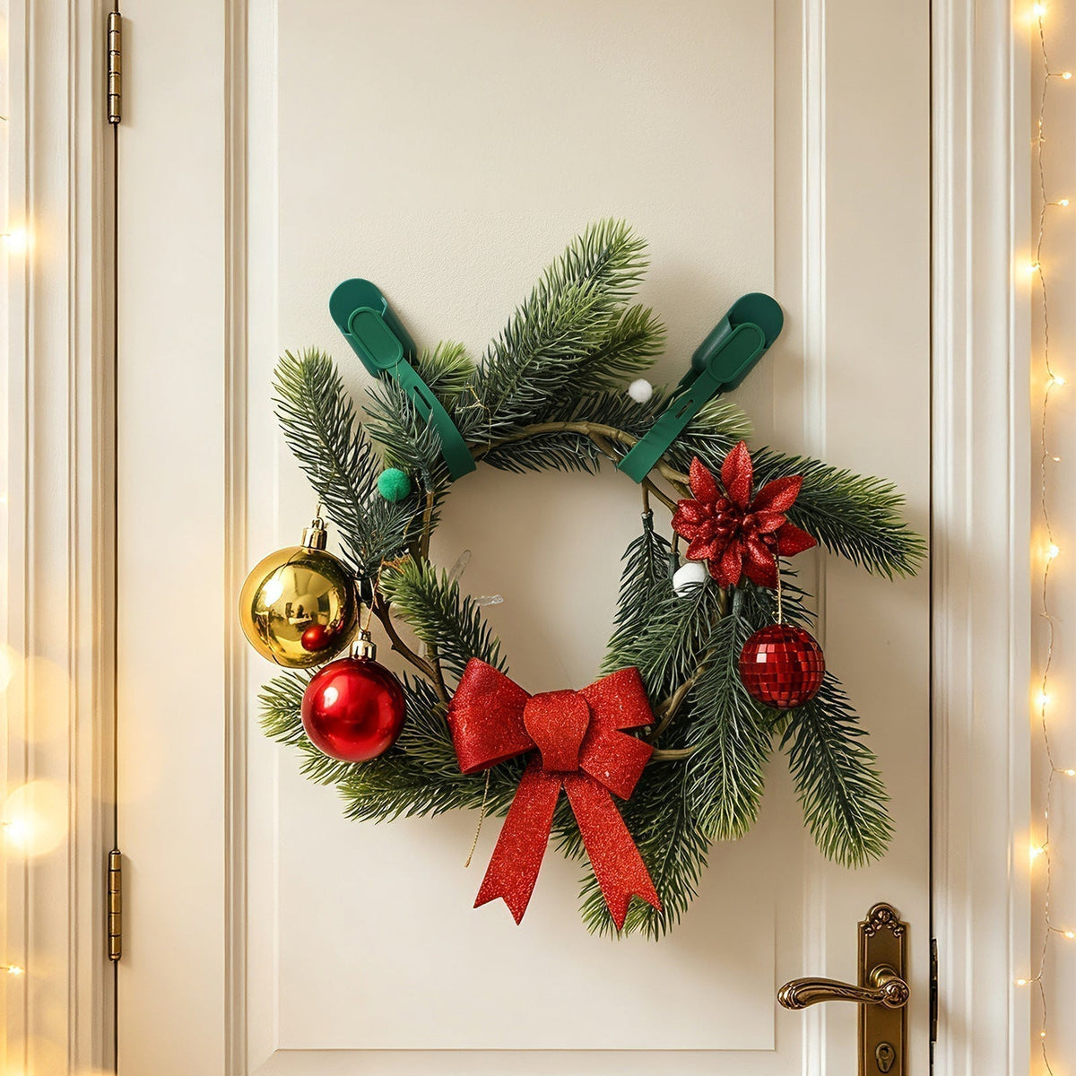 📢📢50% OFF !! ⏰ Silicone Christmas Wreath Ties & Hooks (5 Pcs) – Secure Your Wreaths & Garlands with Ease🎅