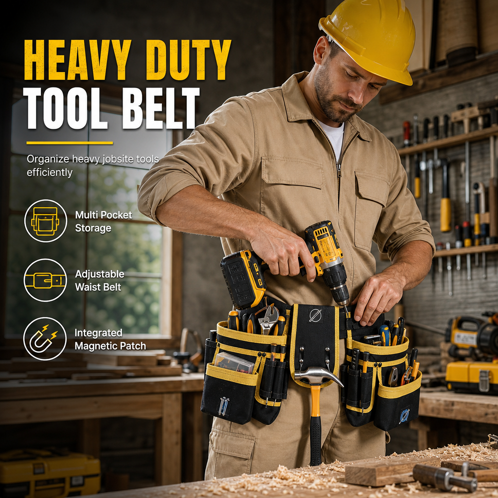 🔧 LIMITED-TIME 50% OFF! 🛠️ Adjustable Tool Waist Bag – Multi-pocket, Magnetic Hardware Holder, Hands-Free ✨