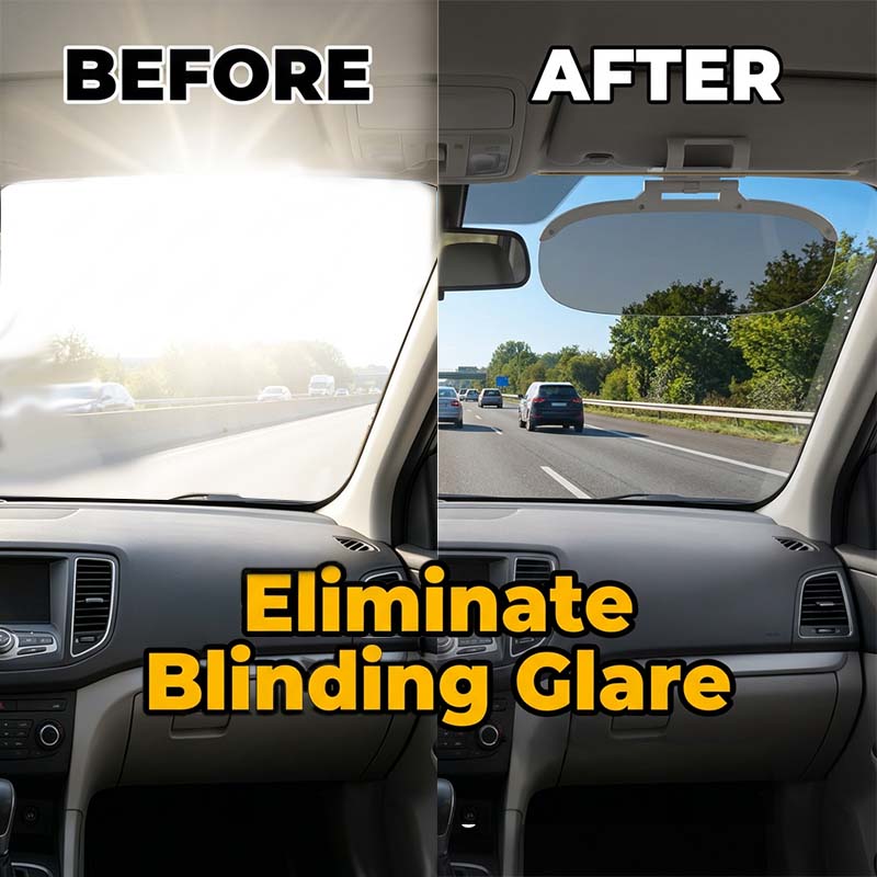 ☀️ LIMITED-TIME 50% OFF! 🌙 Anti-Glare Car Sun Visor Extender – Day & Night Dual Lens, 360° Rotatable ✨
