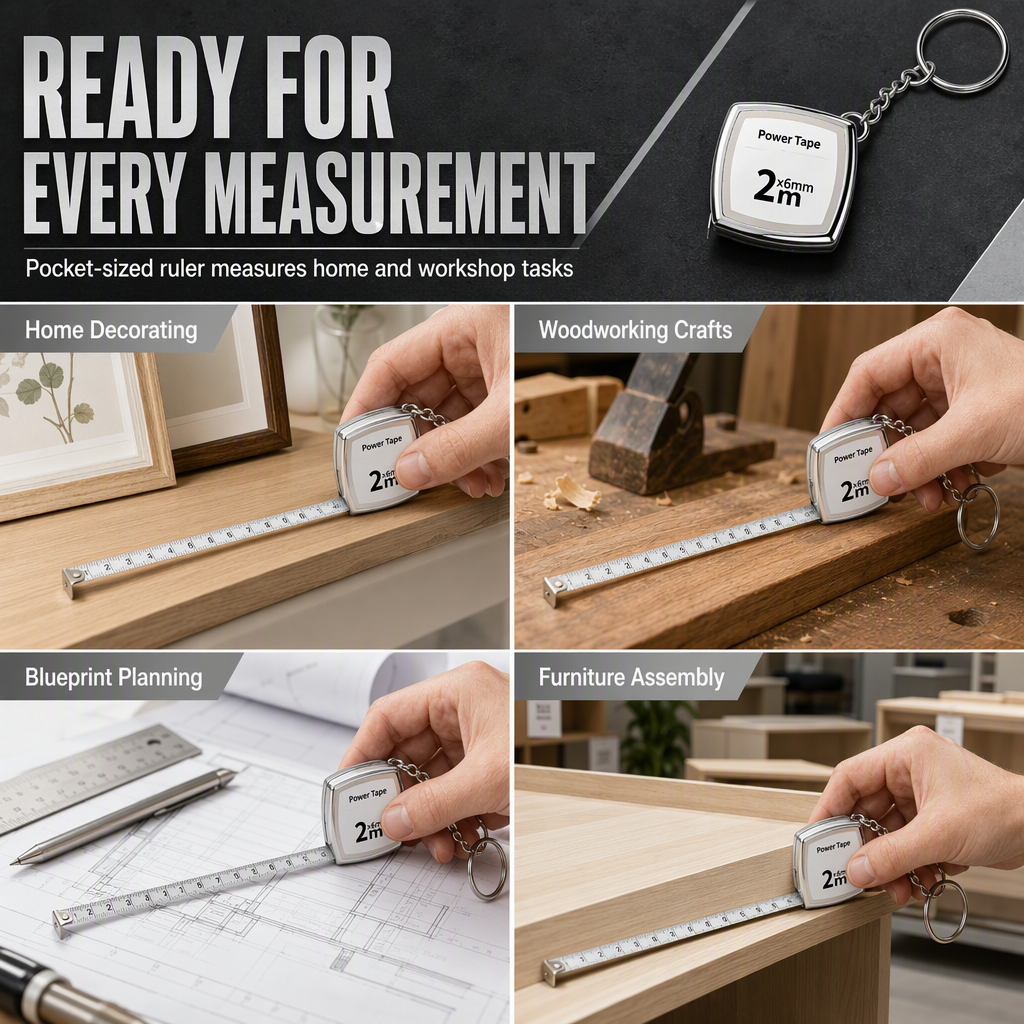 Mini Stainless Steel Retractable Tape Measure Keychain
