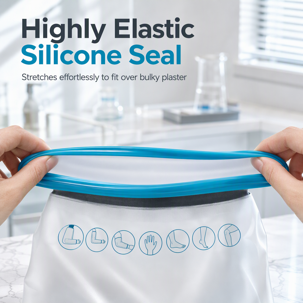 Waterproof Cast and Bandage Protector for Shower Reusable Protective Sleeve for Adult Hand Arm Foot Leg Fractures Injuries and PICC Lines