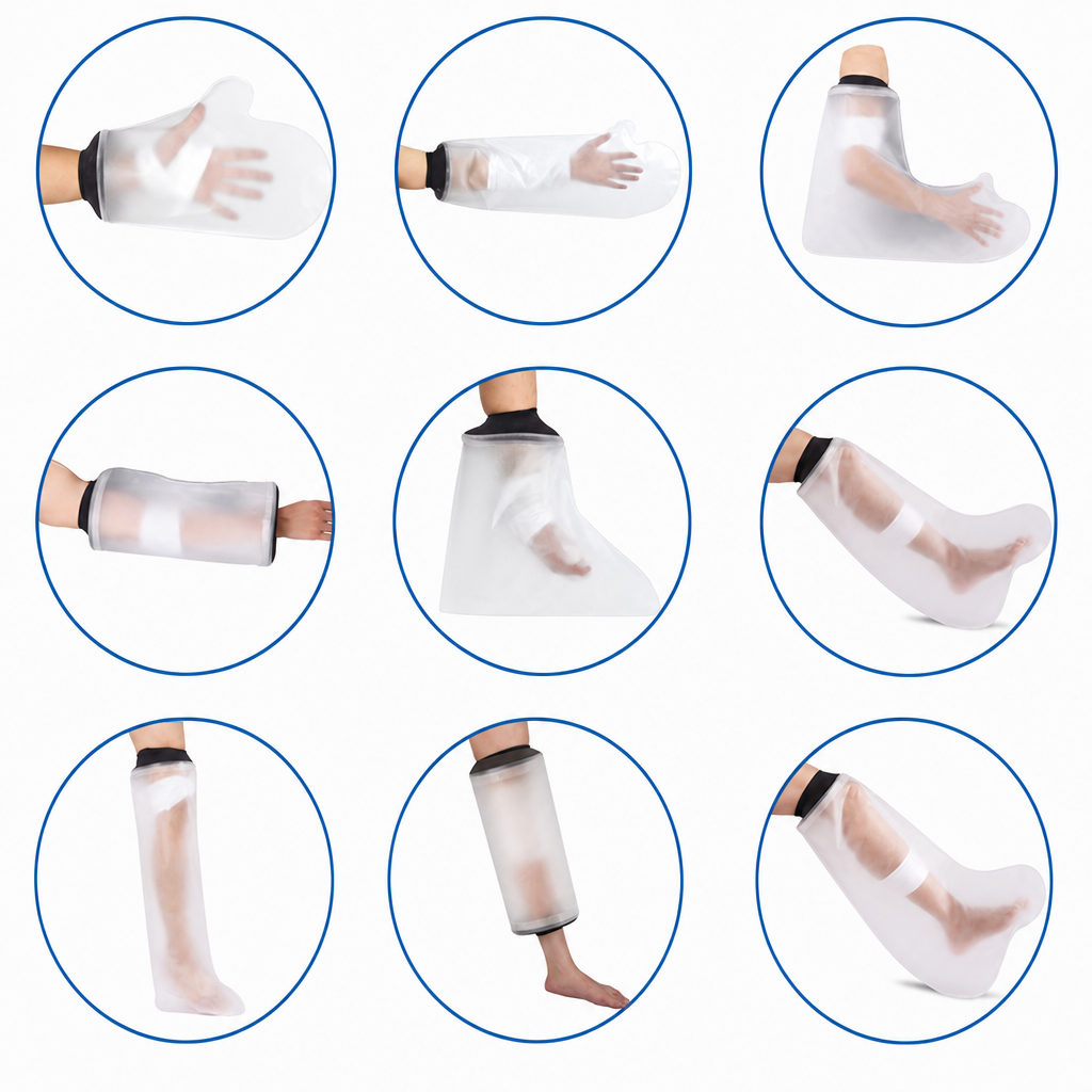 Waterproof Cast and Bandage Protector for Shower Reusable Protective Sleeve for Adult Hand Arm Foot Leg Fractures Injuries and PICC Lines
