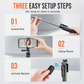 Extendable Selfie Stick Tripod with Bluetooth Remote Control and Handheld Phone Gimbal Stabilizer for Live Streaming and Photography
