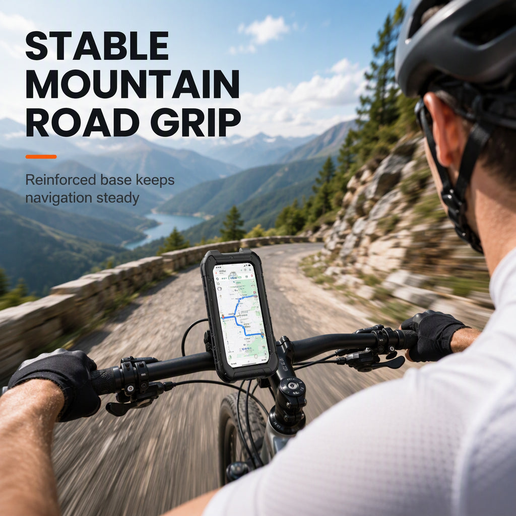 🚲 LIMITED-TIME 50% OFF! ⚡ Waterproof Bike & Motorcycle Phone Holder – IPX6, Touchable, 360° Rotation ✨