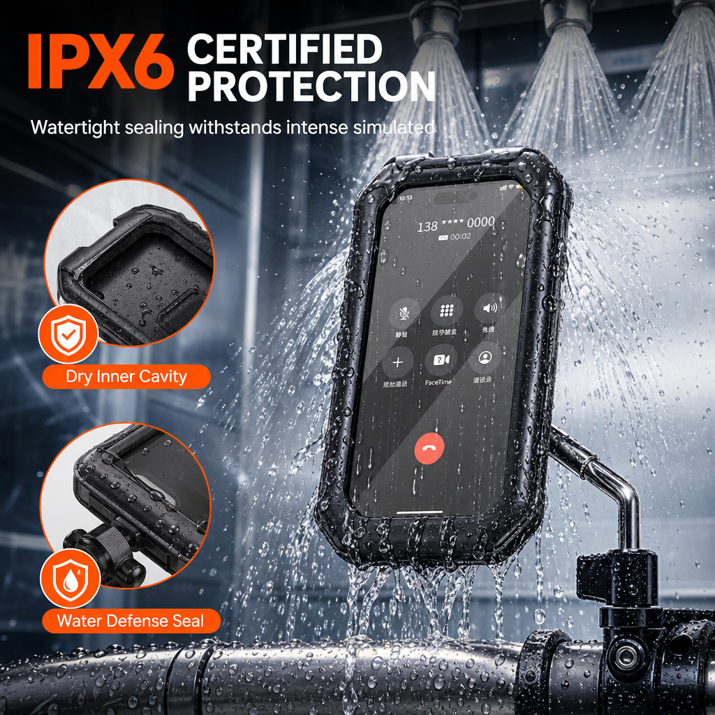 🚲 LIMITED-TIME 50% OFF! ⚡ Waterproof Bike & Motorcycle Phone Holder – IPX6, Touchable, 360° Rotation ✨