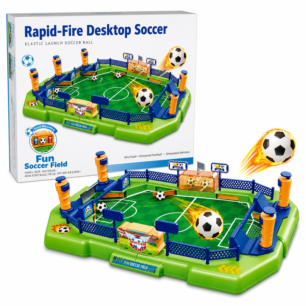 2 Player Battle Tabletop Soccer Game Interactive Table Football Board Toy for Kids
