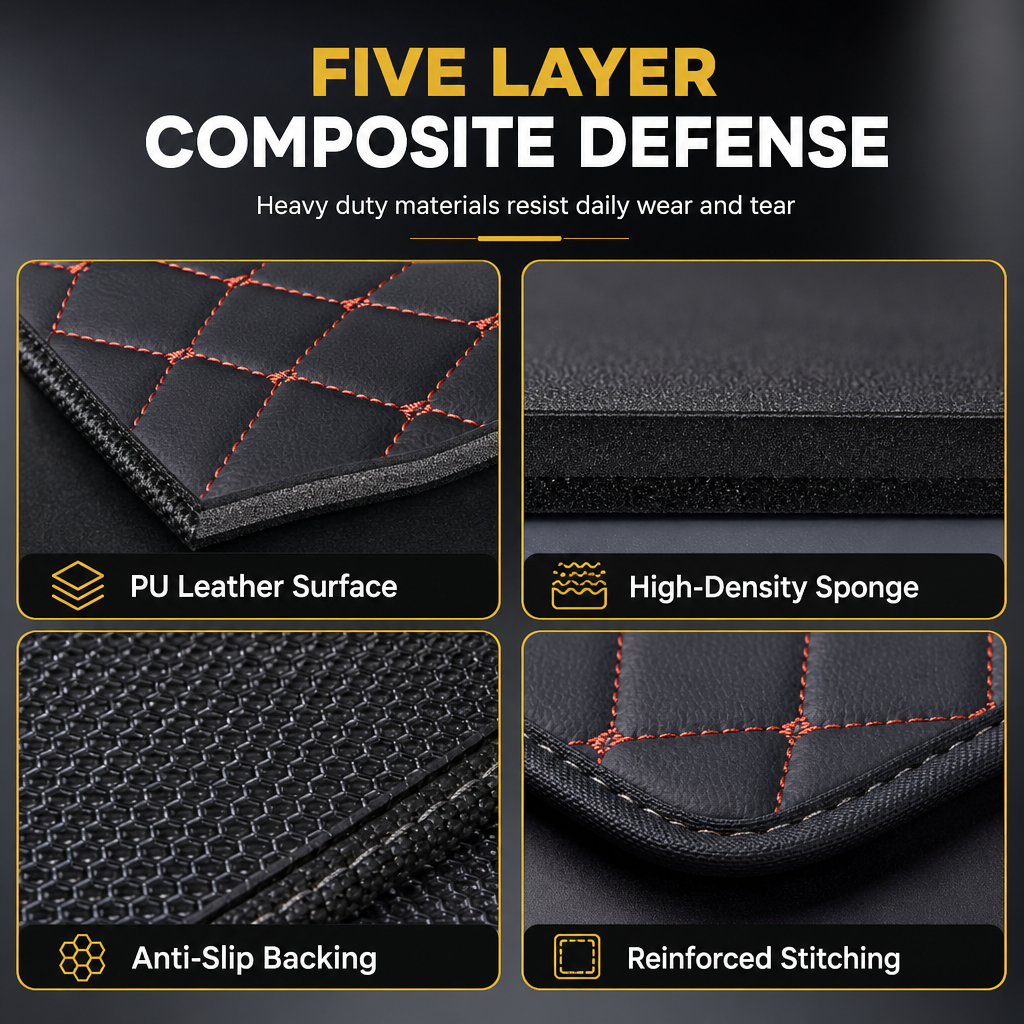 Universal PVC Leather Car Trunk Mat Cargo Liner for Sedans and SUVs Easy to Clean 100x70cm