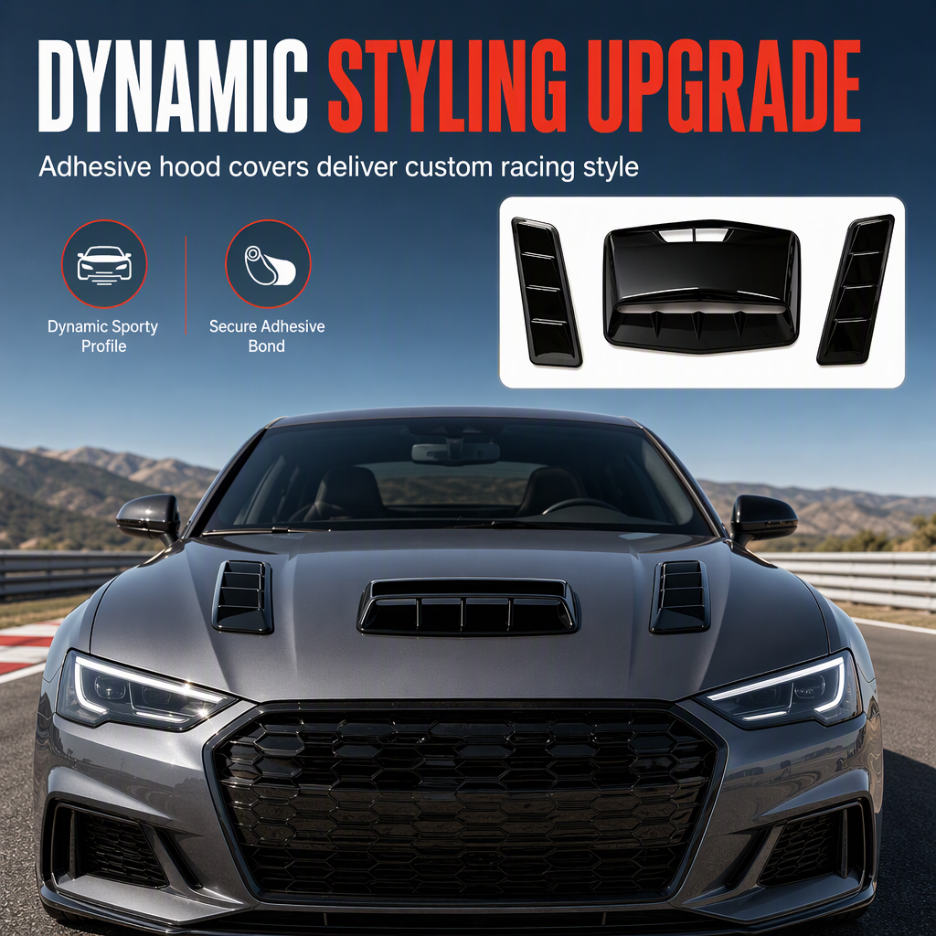 🚗 Car Hood Air Vent Sticker – Shark Gill Style Decorative Intake Scoop Trim ✨