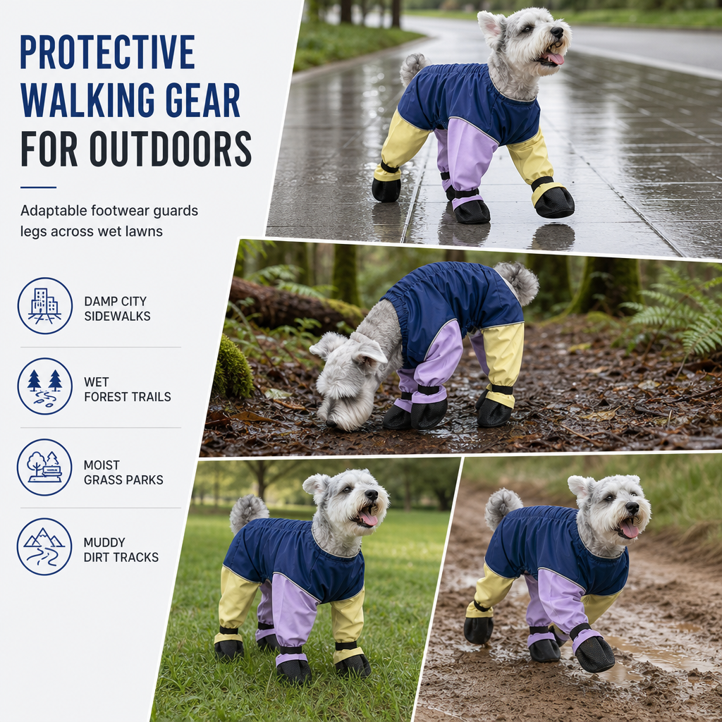 Waterproof Non Slip Dog Boots Soft Sole Paw Protectors for Small and Medium Dogs