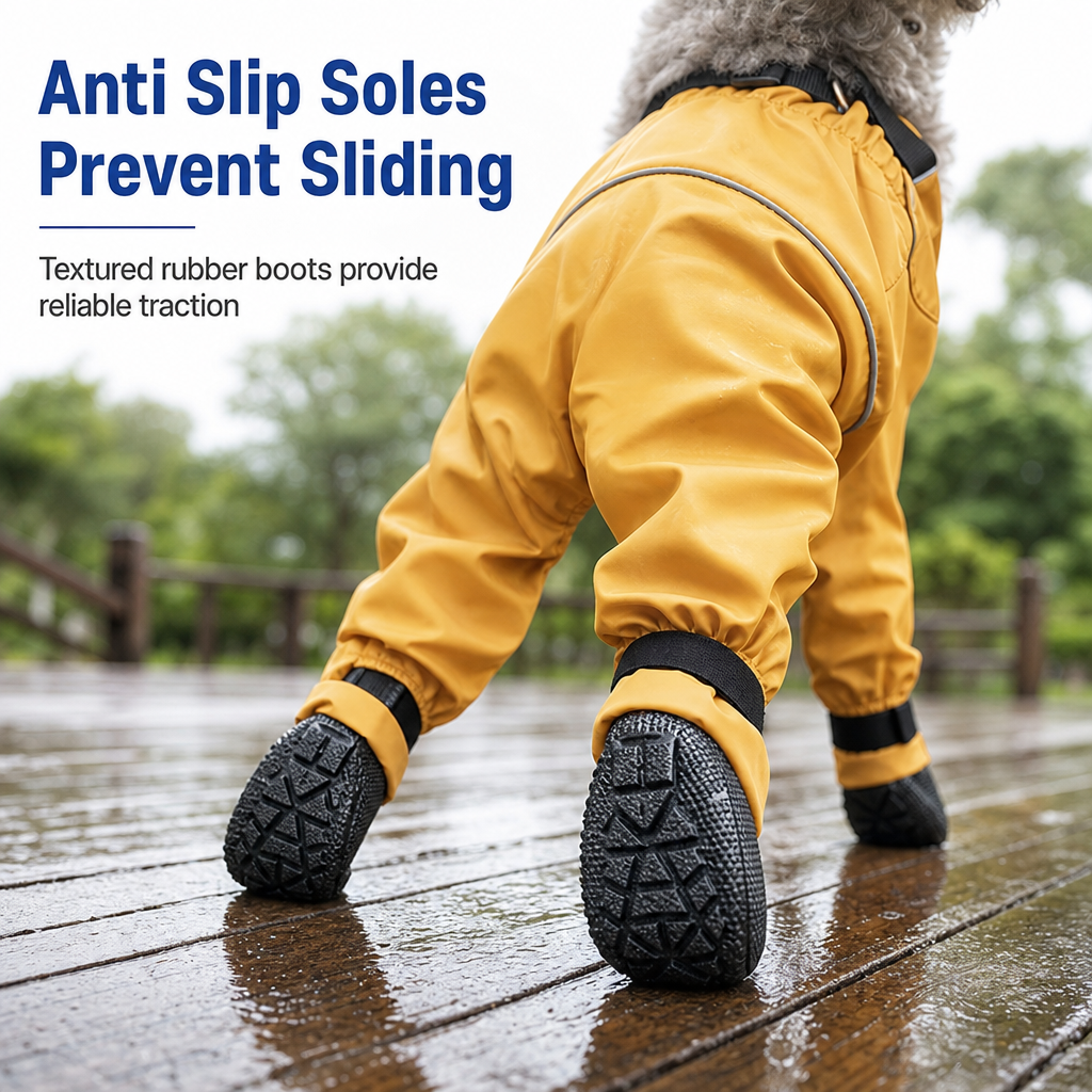 Waterproof Non Slip Dog Boots Soft Sole Paw Protectors for Small and Medium Dogs