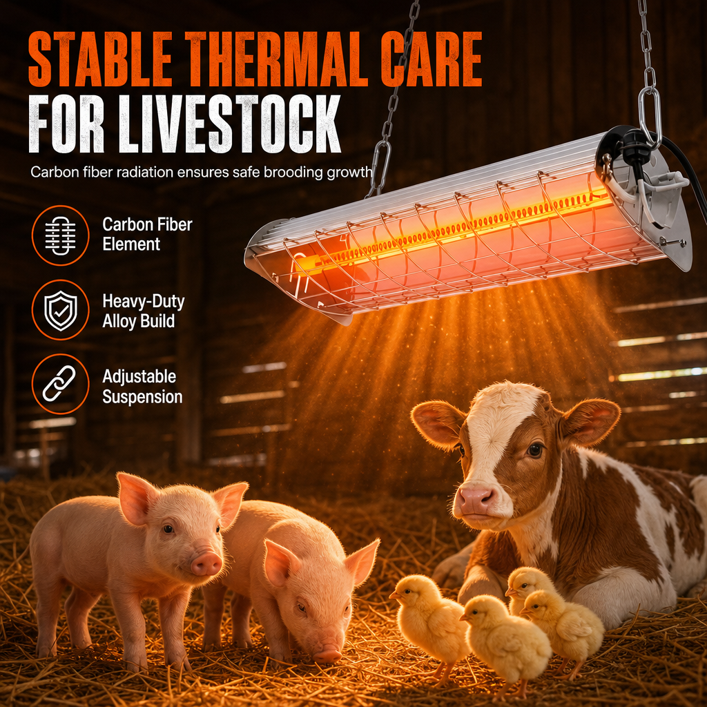 📢📢50% OFF !! ⏰400W Rectangular Carbon Fiber Brooding Heating Lamp for Chicken Coop Chicks Piglets and Calves