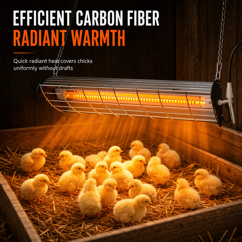 📢📢50% OFF !! ⏰400W Rectangular Carbon Fiber Brooding Heating Lamp for Chicken Coop Chicks Piglets and Calves