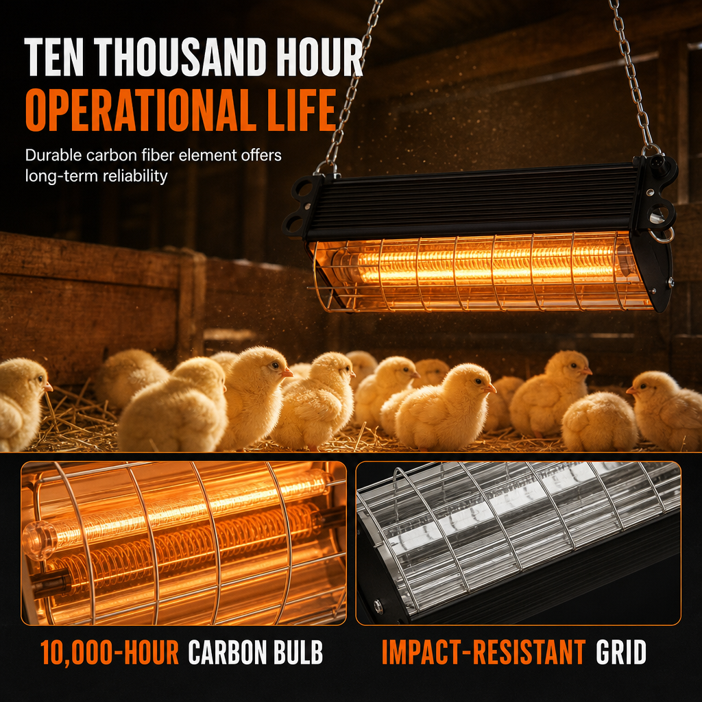 📢📢50% OFF !! ⏰400W Rectangular Carbon Fiber Brooding Heating Lamp for Chicken Coop Chicks Piglets and Calves
