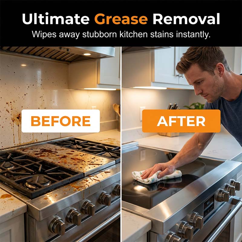 🧽 Pre-Soaped Disposable Kitchen Wipes – Quick Cleaning Towels for Daily Messes ✨