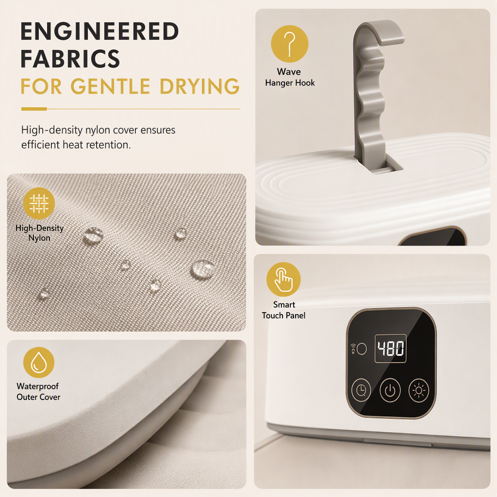 ♨👚Portable Foldable Clothes Dryer – Remote Control Mini Drying Machine for Travel & Home 🧺
