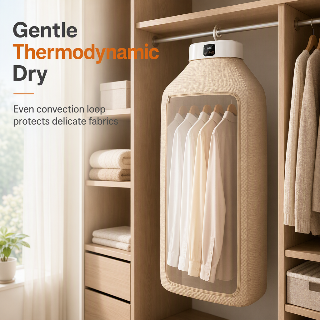 ♨👚Portable Foldable Clothes Dryer – Remote Control Mini Drying Machine for Travel & Home 🧺