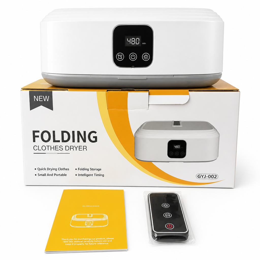 ♨👚Portable Foldable Clothes Dryer – Remote Control Mini Drying Machine for Travel & Home 🧺