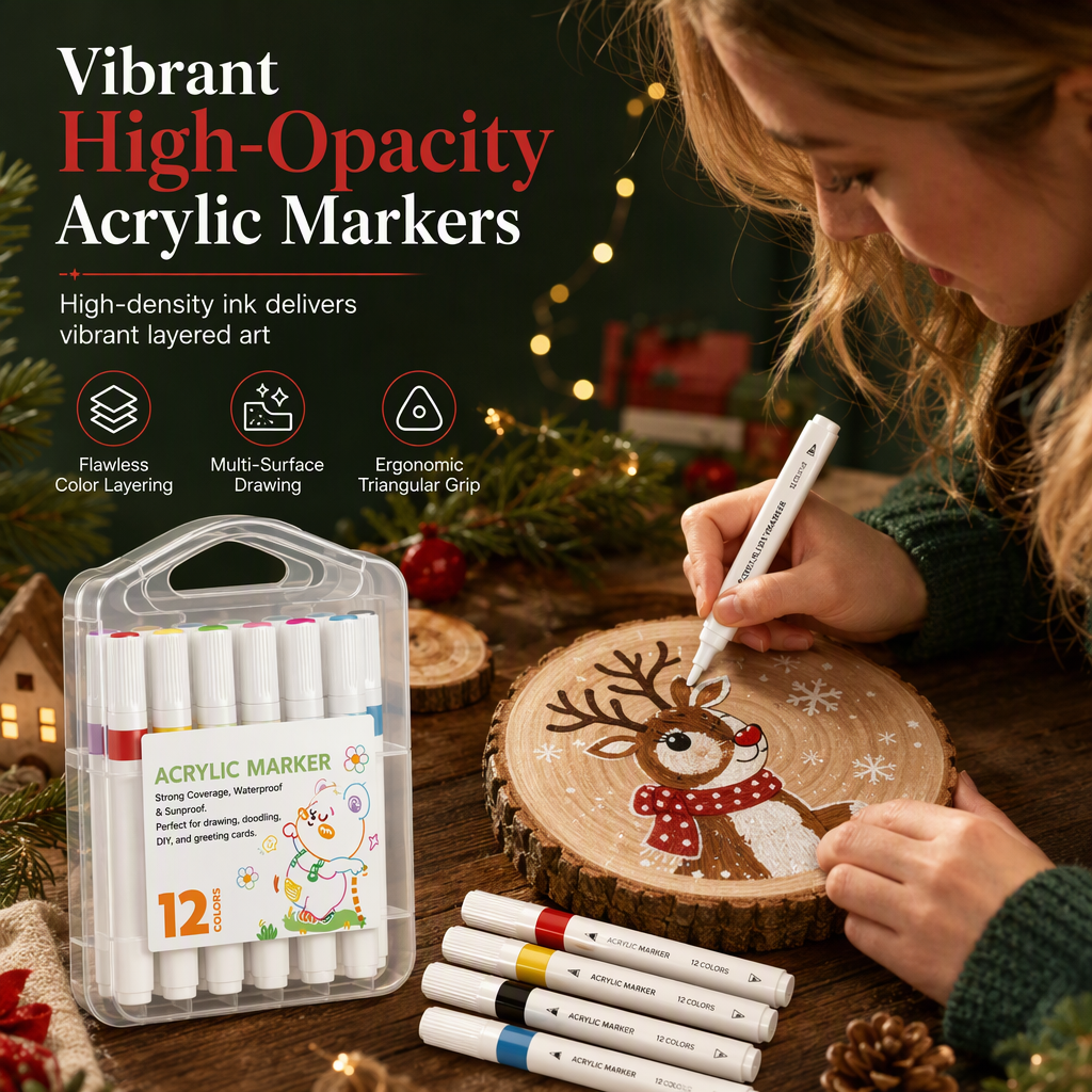 Acrylic Marker Pen Set with Storage Case for Drawing