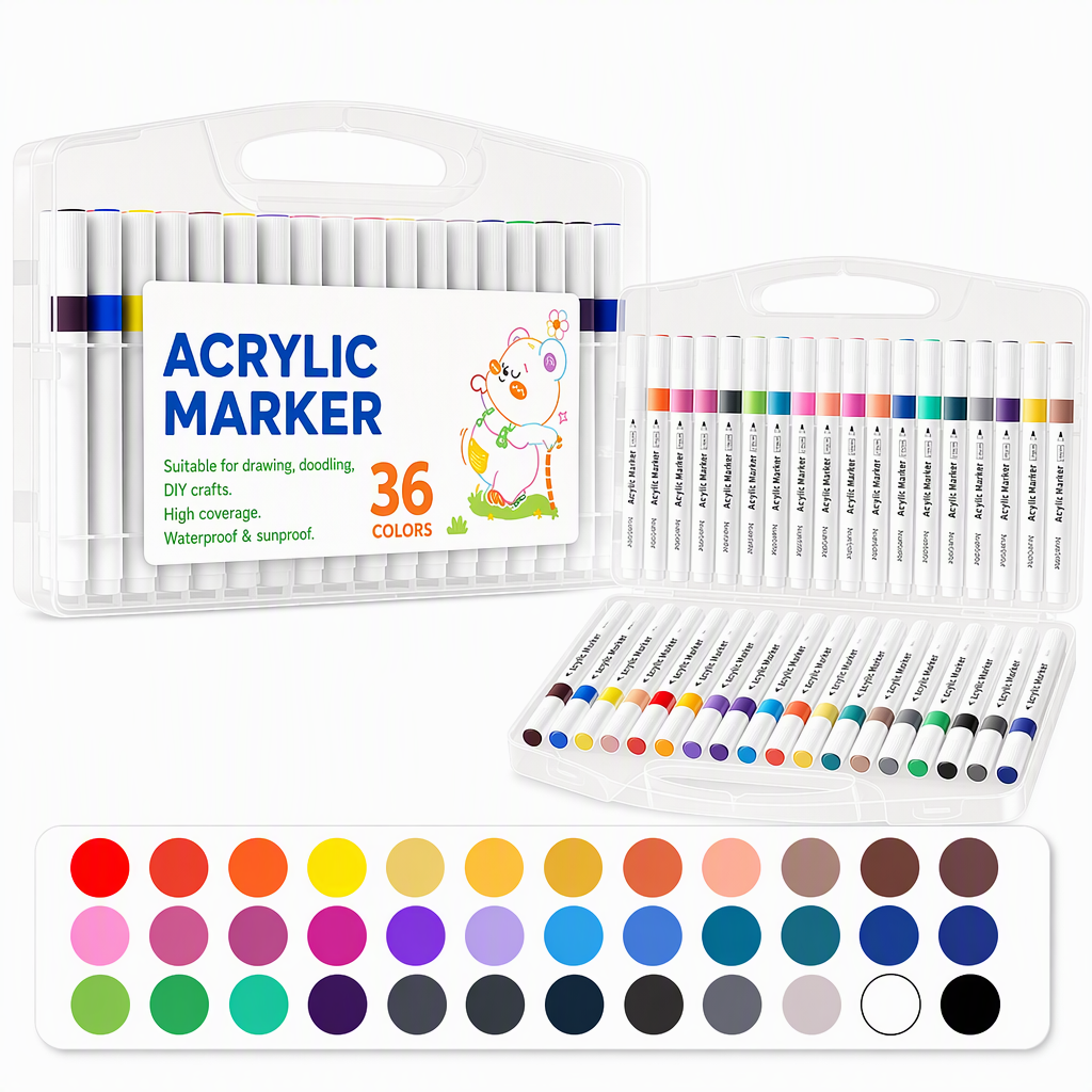 Acrylic Marker Pen Set with Storage Case for Drawing