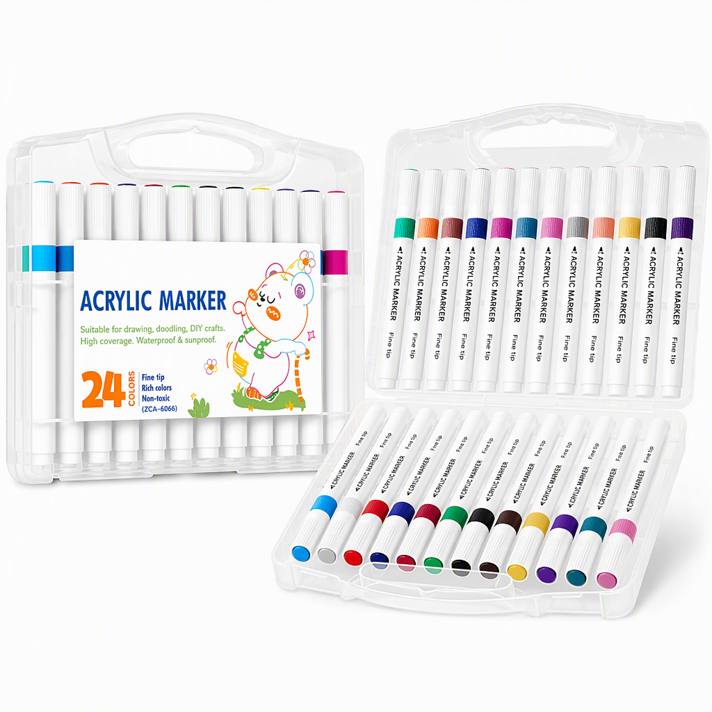 Acrylic Marker Pen Set with Storage Case for Drawing
