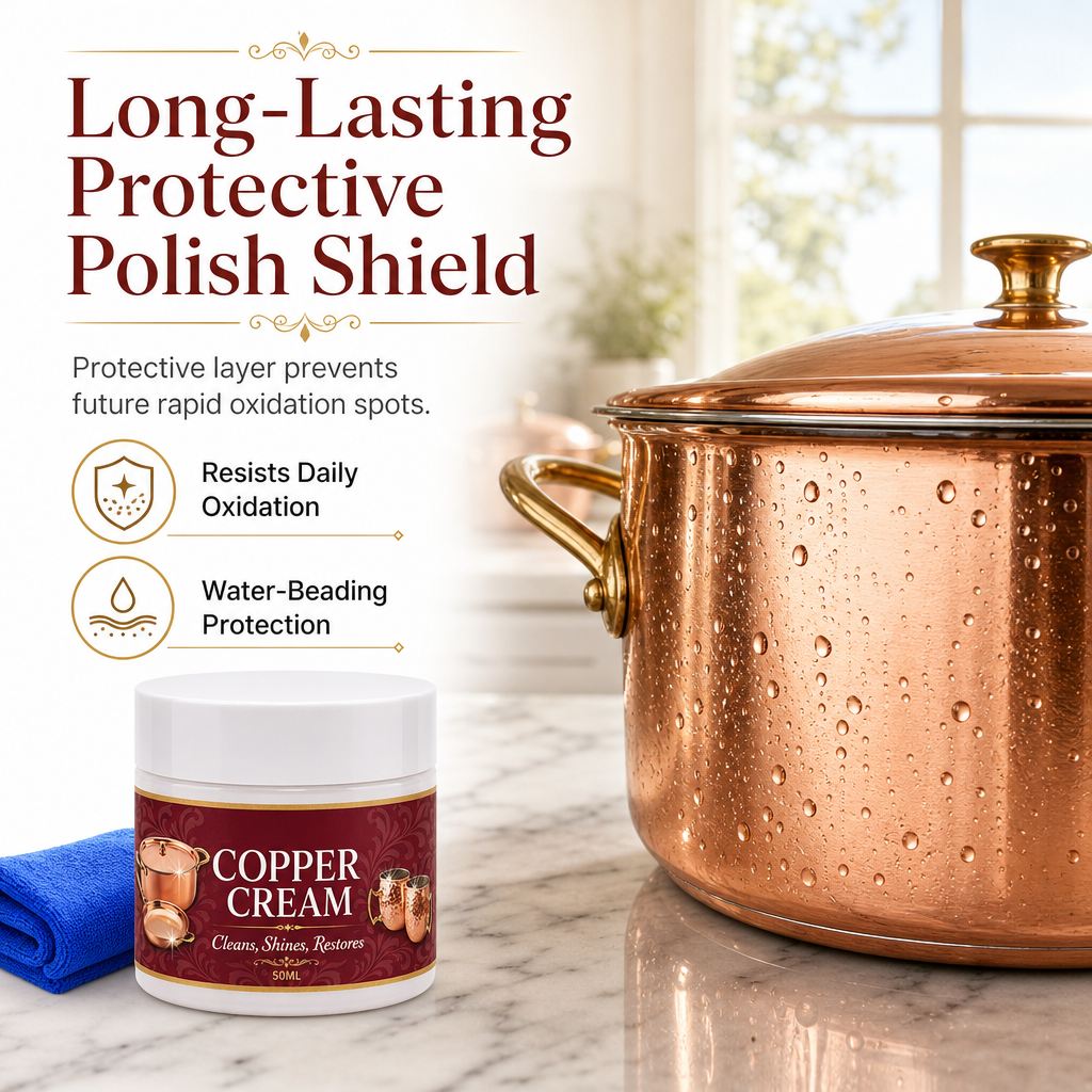 Copper Cleaning Paste 50ml with Towel Set for Copper Pots Cups and Kitchenware Polishing and Oxidation Removal Care