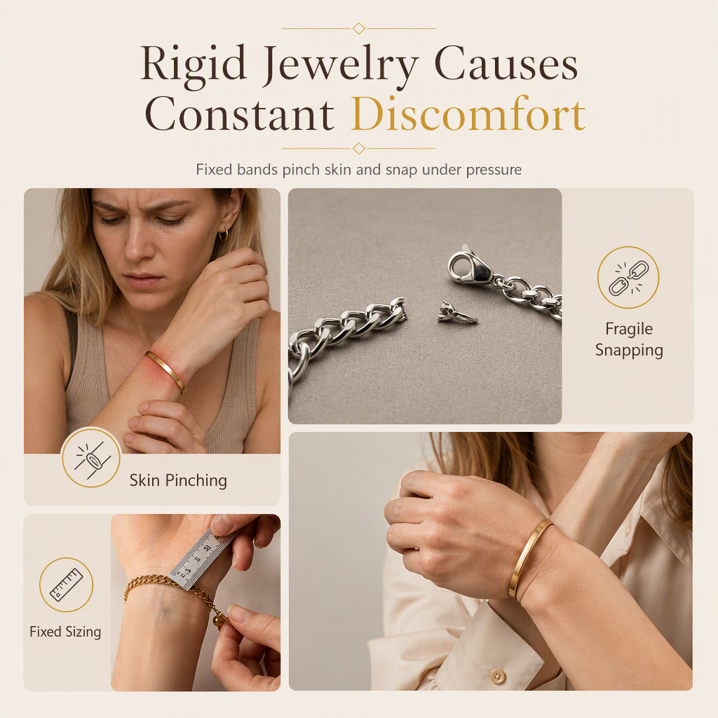 🎁2026 New Arrivals 50% OFF💥 Endless Mobius-twisted bangle – smooth, sliding adjustable clasp & double-textured premium shine 💫