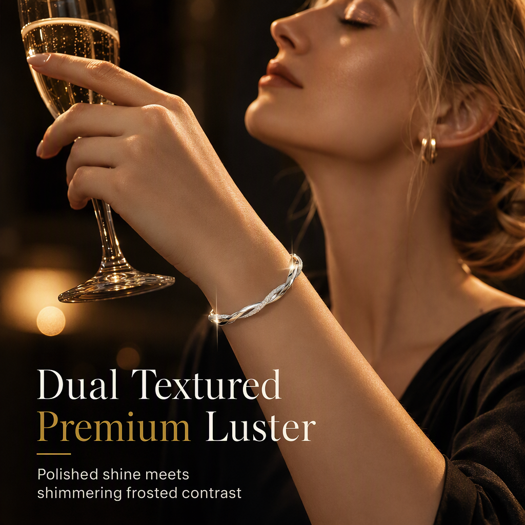 🎁2026 New Arrivals 50% OFF💥 Endless Mobius-twisted bangle – smooth, sliding adjustable clasp & double-textured premium shine 💫