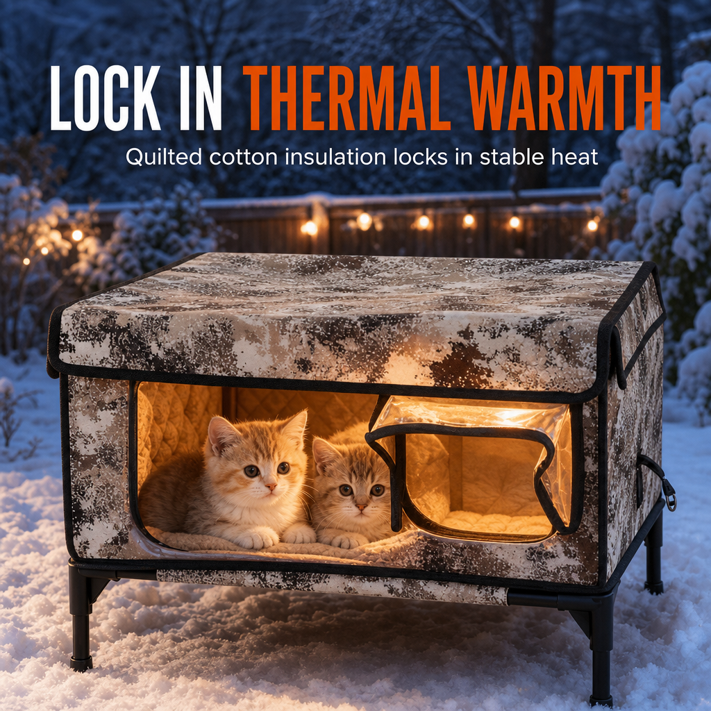📢📢50% OFF !! ⏰Waterproof Outdoor Cat House Windproof Warm Winter Pet Shelter for Stray Cats and Small Dogs