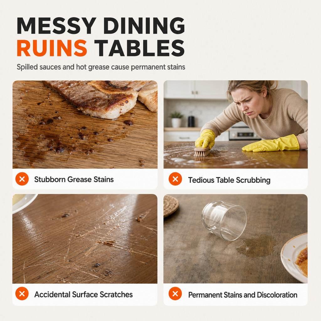 📢📢 50% OFF🍽️Transparent Disposable Tablecloths – Easy-Clean Covers for Round & Rectangular Tables