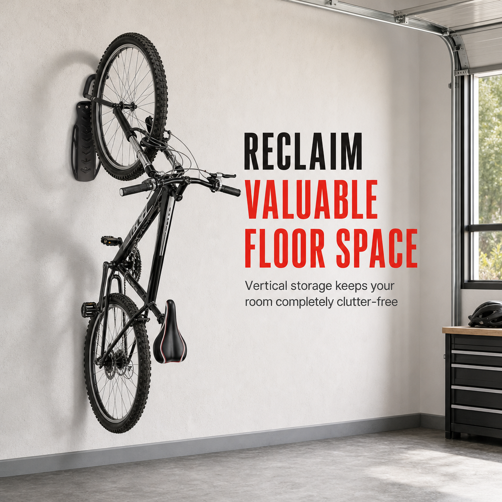Adjustable Wall Mounted Bike Hanger Indoor Bicycle Storage Rack Hook for Mountain Bikes