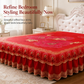 Thickened All Season Double Bed Flat Sheet Traditional Chinese Floral Print 2.3m x 2.3m