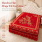 Thickened All Season Double Bed Flat Sheet Traditional Chinese Floral Print 2.3m x 2.3m