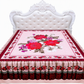 Thickened All Season Double Bed Flat Sheet Traditional Chinese Floral Print 2.3m x 2.3m