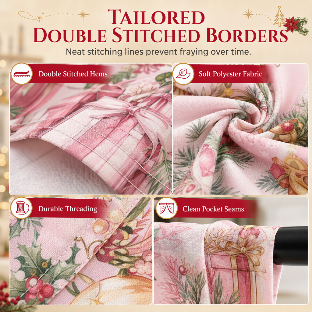 Christmas Kitchen Curtains Set