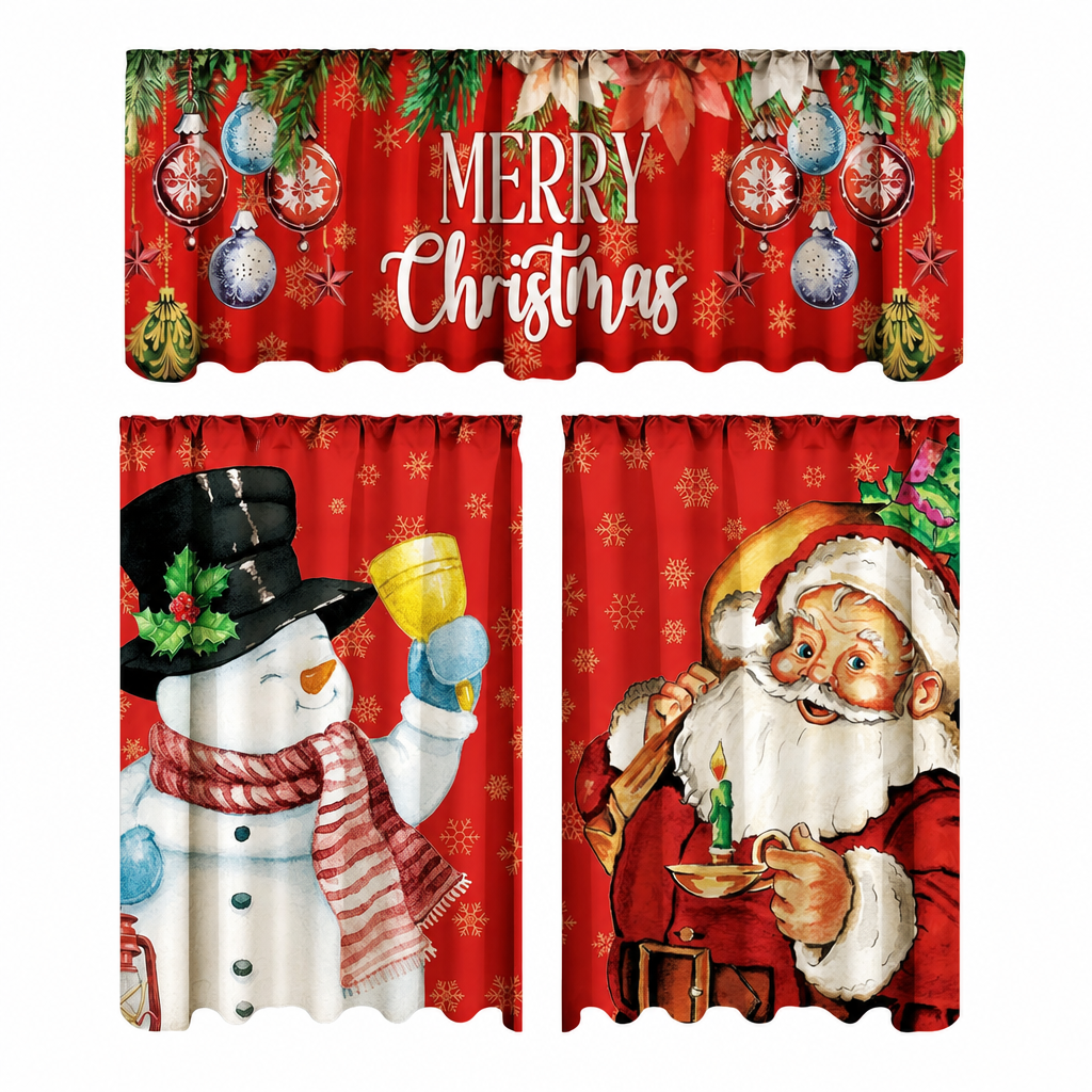 Christmas Kitchen Curtains Set