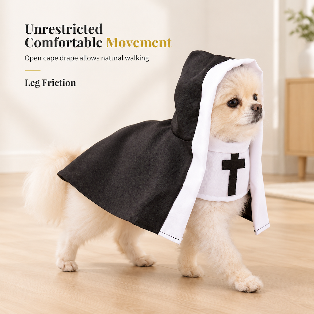 ⏳Limited-time 50% off⏰Funny Pet Nun Costume for Cats and Small Dogs Cosplay Outfit for Dress Up and Photo Props🐱✝️