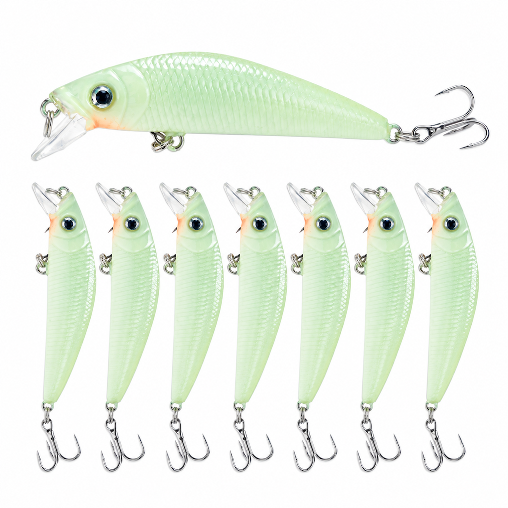 ⏳Limited-time 50% off⏰Luminous Minnow Hard Bait Artificial Lure for Night Fishing (7cm)🎣🌙✨