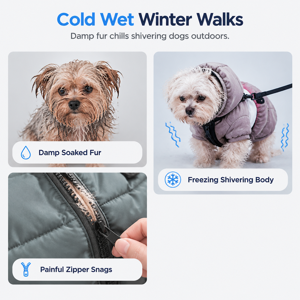 📢📢 50% OFF🐶 Warm Waterproof Dog Coat with Hood – Winter Jacket for Dogs
