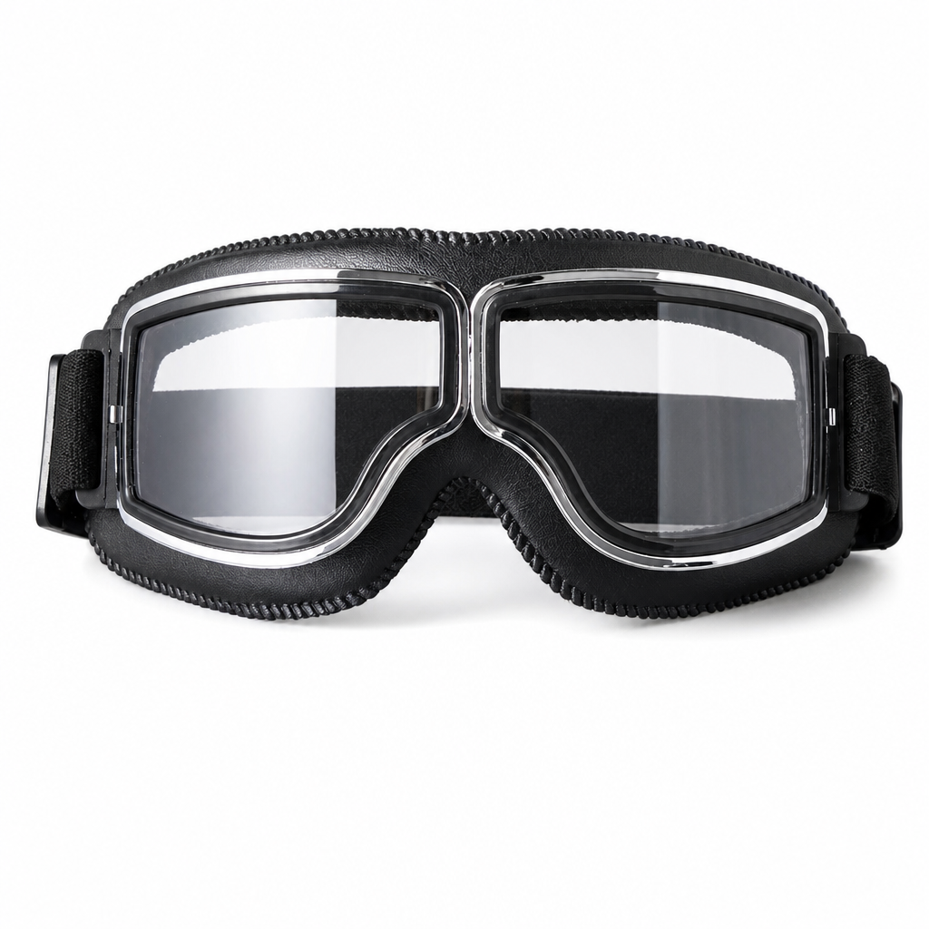 Retro Motorcycle Goggles Vintage Windproof Riding Glasses for Cruiser Helmet and Off-Road Dirt Bike