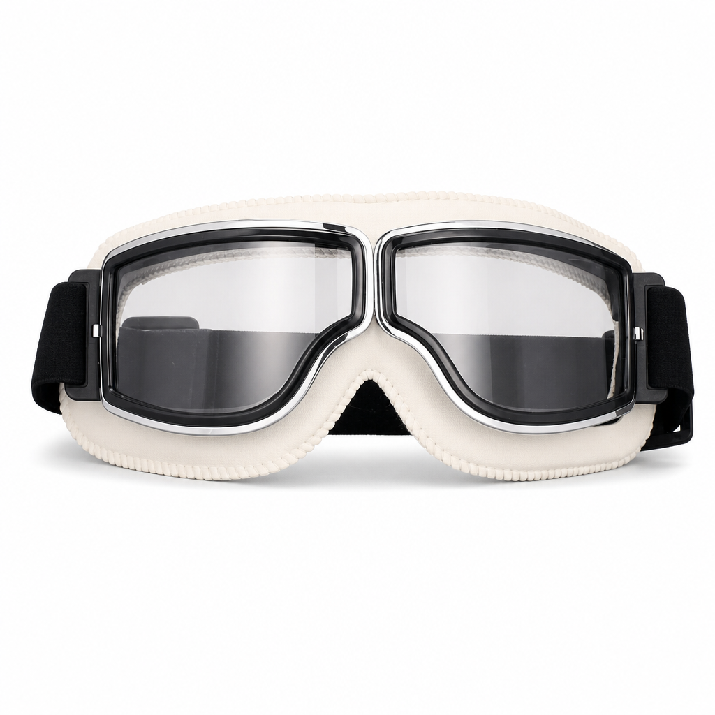 Retro Motorcycle Goggles Vintage Windproof Riding Glasses for Cruiser Helmet and Off-Road Dirt Bike